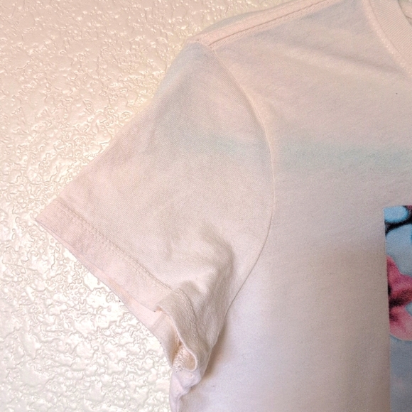 Old Navy White Tee with Eiffel Tower and Pink Blossoms - Picture 7 of 9